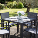 BERGAMO grijs textilene tuinset 4 zitplaatsen - aluminium antraciet